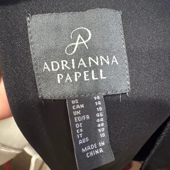 Adrianna Papell Elegant Black Dress with Satin Belt - Picture 12 of 12